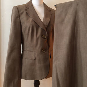 Ann Taylor Margo Brown/Cream Wool Suit Sz 8